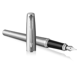 Parker 派克都市 金屬銀白夾墨水筆 鋼筆